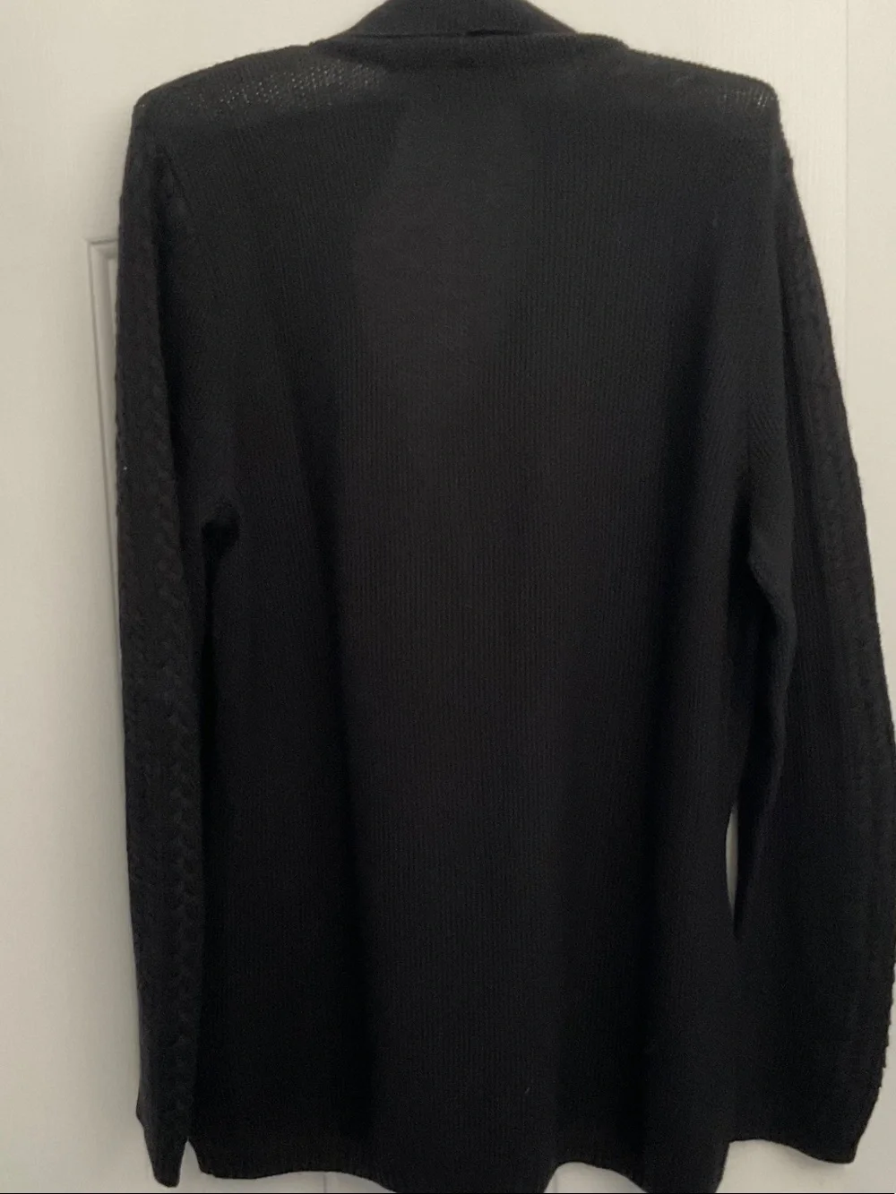 Brooks Brothers Black Cable-Knit Shawl Collar Button-Up Cardigan